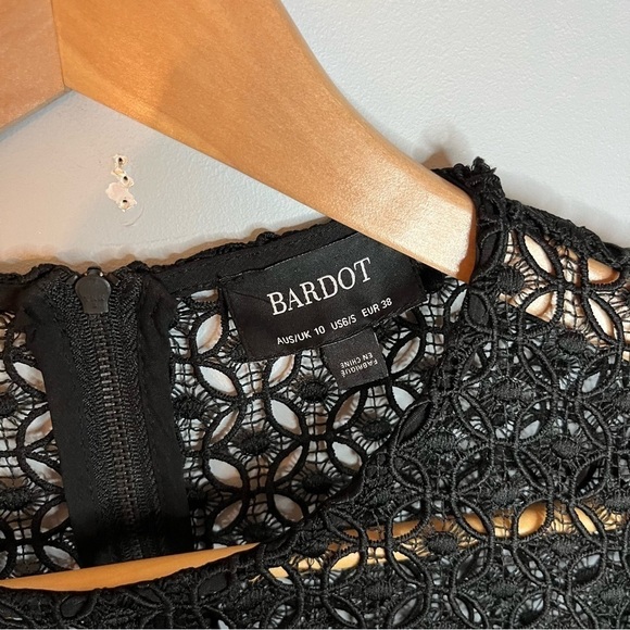 Bardot X Revolve Savannah Long Sleeve Carbon Black Lace Mini Dress Size Small - Picture 11 of 16